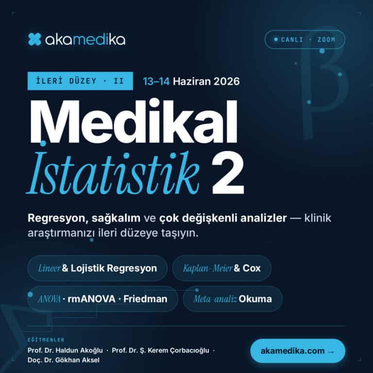 İleri İstatistik Kursu 13-14 Haziran’da Zoom üzerinden Canlı yapılacak…
